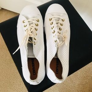 White Leather Converse Sneakers